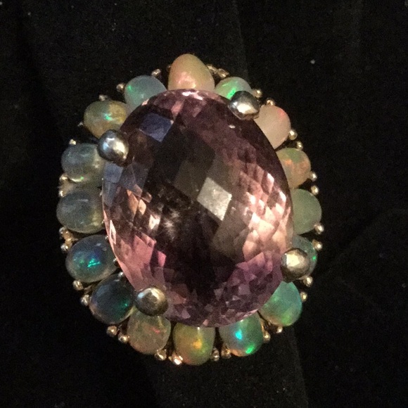 Atlanta Gem & Mineral Show Jewelry - Genuine Fiery 🔥Opals & 20+ CTW Ametrine Ring